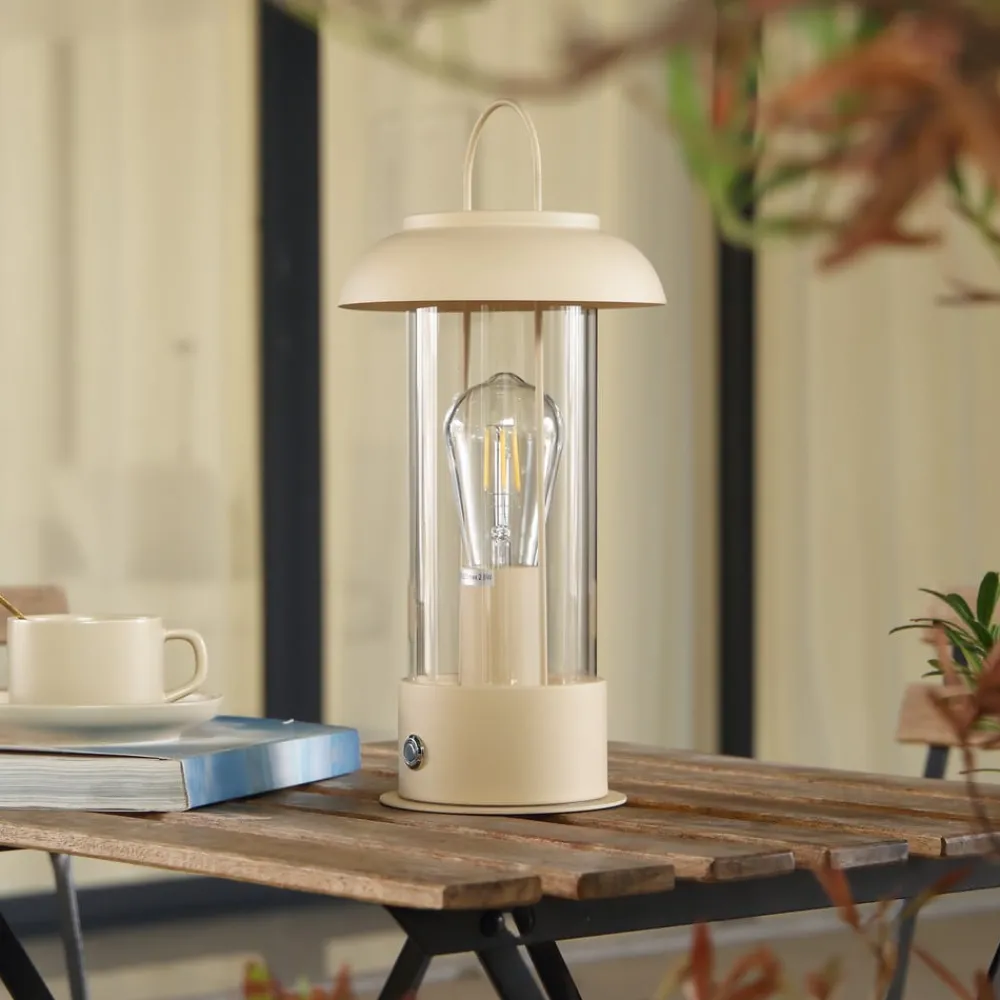 Lindby Dekorationsbelysning|Terrassebelysning > LED genopladelig bordlampe Janea TWIN, grøn, metal
