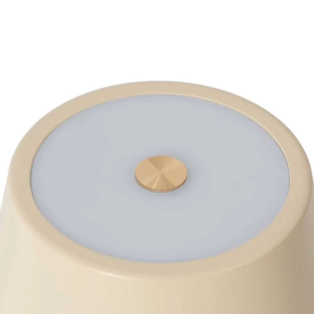 Lindby Dekorationsbelysning|Terrassebelysning > LED genopladelig bordlampe Janea, CROSS, beige, metal