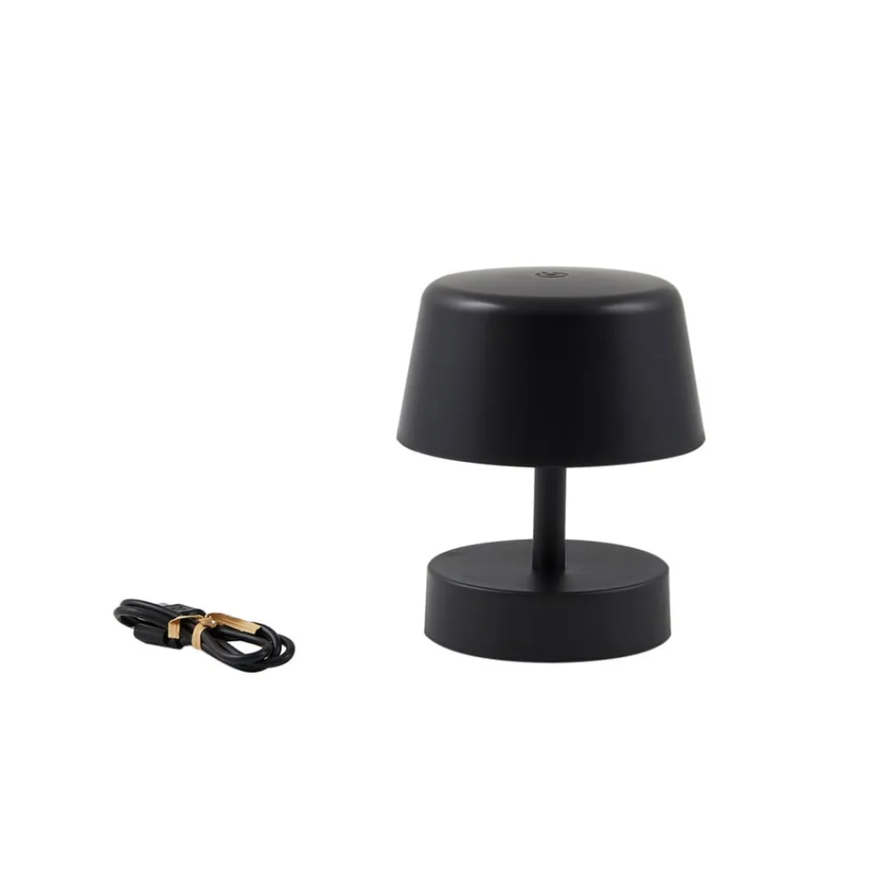 Dekorationsbelysning|Terrassebelysning ^ Lindby LED genopladelig bordlampe Nalani, 13 cm høj, IP44, dæmpbar