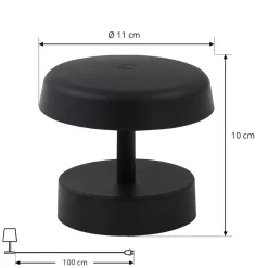 Lindby Dekorationsbelysning|Terrassebelysning > LED genopladelig bordlampe Nalani, 10 cm høj, IP44, dæmpbar