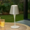 Dekorationsbelysning|Terrassebelysning ^ Lindby LED genopladelig bordlampe Janea CROSS, grøn, metal