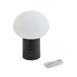 Lindby Dekorationsbelysning|Terrassebelysning > LED genopladelig bordlampe Zelie, sort, aluminium, IP44