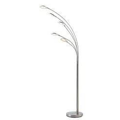 Lindby Gulvlamper|Gulvlamper > LED-gulvlampe Anea, 179 cm, 5 lyskilder, nikkelfarvet