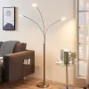 Lindby Pendellamper|Gulvlamper > LED-gulvlampe Anea, 168 cm, 3 lyskilder, nikkelfarvet