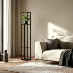 Arbejdsrum/Kontor|Gulvlamper ^ Lindby LED-gulvlampe Birta, stående, reol, højde 155 cm