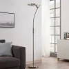 Lindby Pendellamper > LED-gulvlampe Darion, grå, metal, dæmpbar, 180 cm