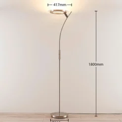 Lindby Pendellamper > LED-gulvlampe Darion, grå, metal, dæmpbar, 180 cm