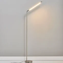 Lindby Gulvlamper > LED-gulvlampe Jabbo, 163 cm, nikkel, metal