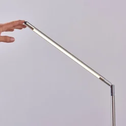 Lindby Gulvlamper > LED-gulvlampe Jabbo, 163 cm, nikkel, metal