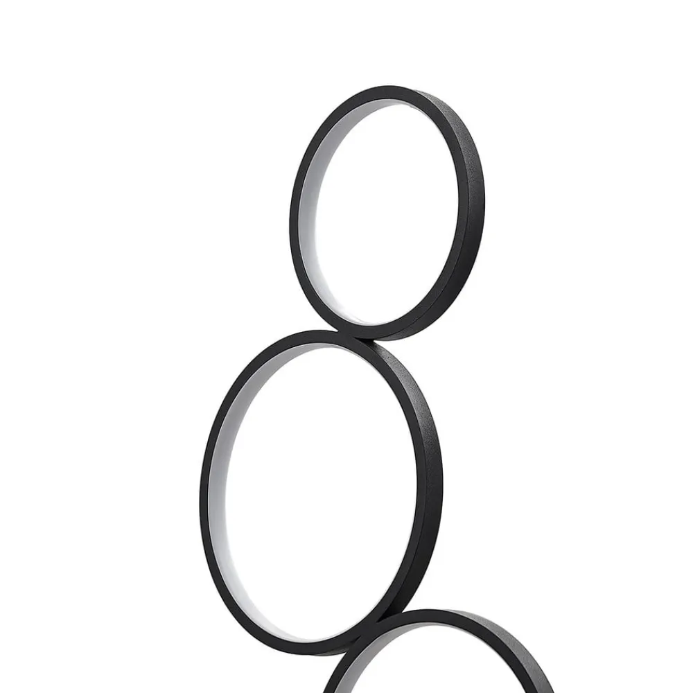 Lindby Gulvlamper > LED-gulvlampe Jacek, sort, metal, 110 cm, ringe