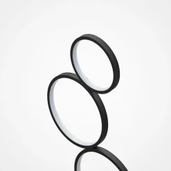 Lindby Gulvlamper > LED-gulvlampe Jacek, sort, metal, 110 cm, ringe