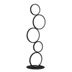 Lindby Gulvlamper > LED-gulvlampe Jacek, sort, metal, 110 cm, ringe