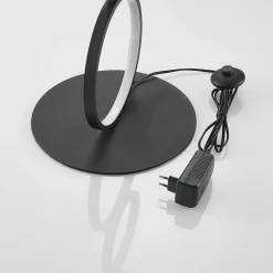 Lindby Gulvlamper > LED-gulvlampe Jacek, sort, metal, 110 cm, ringe