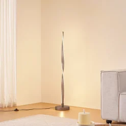 Pendellamper|Gulvlamper ^ Lindby LED-gulvlampe Jaren, sort/brun, 114 cm, CCT