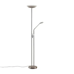 Pendellamper|Gulvlamper ^ Lindby LED-gulvlampe Jonne, rund, læsearm, dæmpbar, 180 cm