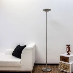 Lindby Gulvlamper|Gulvlamper > LED-gulvlampe Malea, nikkelfarvet, dæmpbar, 180 cm
