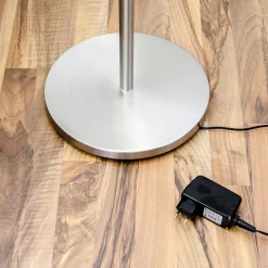 Lindby Gulvlamper|Gulvlamper > LED-gulvlampe Malea, nikkel, læselampe, dæmpbar