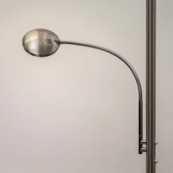 Lindby Gulvlamper|Gulvlamper > LED-gulvlampe Malea, nikkel, læselampe, dæmpbar