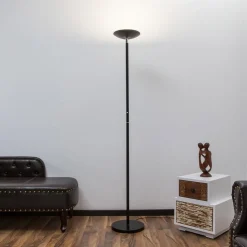 Pendellamper|Gulvlamper ^ Lindby LED-gulvlampe Malea, sort, metal, dæmpbar, 180 cm