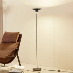 Lindby Gulvlamper|Gulvlamper > LED-gulvlampe Norvind, sort, metal, 1 lyskilde