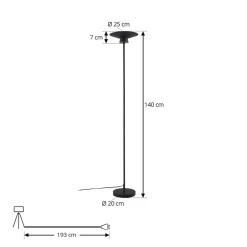 Lindby Gulvlamper|Gulvlamper > LED-gulvlampe Norvind, sort, metal, 1 lyskilde