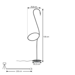 Lindby Gang|Gulvlamper > LED-gulvlampe Pajaro, 130 cm, sort, CCT, dæmpbar