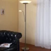 Lindby Pendellamper|Gulvlamper > LED-gulvlampe Ragna, læselampe, nikkel, dæmpbar