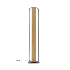 Gulvlamper|Gulvlamper ^ Lindby LED-gulvlampe Romilda, grå, træ, højde 122 cm