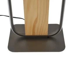 Gulvlamper|Gulvlamper ^ Lindby LED-gulvlampe Romilda, grå, træ, højde 122 cm