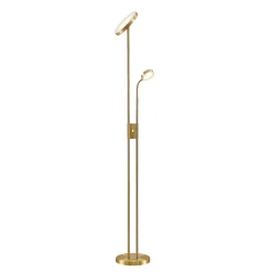 Lindby Gulvlamper|Gulvlamper > LED-gulvlampe Seppa, rund, messing, metal, 180 cm
