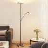 Lindby Gulvlamper|Gulvlamper > LED-gulvlampe Sumani, kantet, nikkel, højde 180 cm