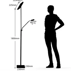 Lindby Gulvlamper|Gulvlamper > LED-gulvlampe Sumani, kantet, nikkel, højde 180 cm