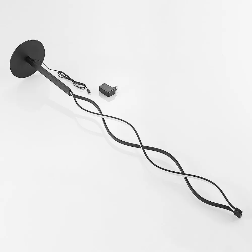 Lindby Pendellamper|Gulvlamper > LED-gulvlampe Welina, sort, 150 cm, dæmpbar