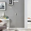 Lindby Pendellamper|Gulvlamper > LED-gulvlampe Yveta, nikkelfarvet, metal, dæmpbar