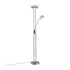 Lindby Pendellamper|Gulvlamper > LED-gulvlampe Yveta, nikkelfarvet, metal, dæmpbar
