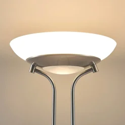 Lindby Pendellamper|Gulvlamper > LED-gulvlampe Yveta, nikkelfarvet, metal, dæmpbar