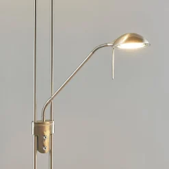 Lindby Pendellamper|Gulvlamper > LED-gulvlampe Yveta, nikkelfarvet, metal, dæmpbar