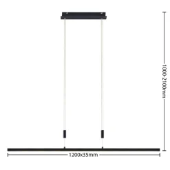 Lindby Arbejdsrum/Kontor|Pendellamper > LED-hængelampe Arneja, sort, CCT, højdejusterbar