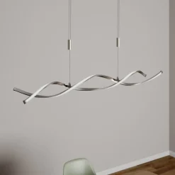 Pendellamper|Pendellamper ^ Lindby LED-hængelampe Auron, nikkelfarvet, metal, dæmpbar