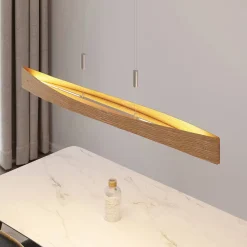 Lindby Pendellamper|Pendellamper > LED-hængelampe Beazina, eg, metal, 118 cm