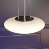 Pendellamper ^ Lindby LED-hængelampe Gunda, hvid, glas, Ø 47 cm, dæmpbar