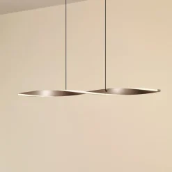 Lindby Pendellamper > LED-hængelampe Jaren, sort/brun, 100 cm, CCT