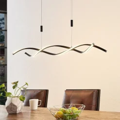 Lindby Pendellamper|Pendellamper > LED-hængelampe Welina, sort, jern, justerbar