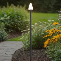 Lindby Udendørs Spot > LED jordspydslys Selinda, sort, højde 100 cm