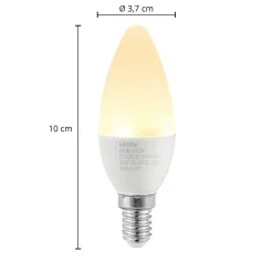 Lindby Led Pærer > LED-kertepære, E14, C35, 4,5 W, opal, 3.000 K