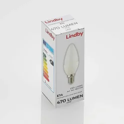 Lindby Led Pærer > LED-kertepære, E14, C35, 4,5 W, opal, 3.000 K