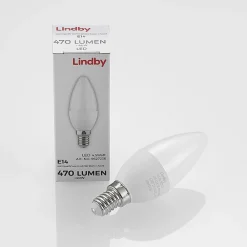 Lindby Led Pærer > LED-kertepære, E14, C35, 4,5W, opal, 3000K, sæt med 3 stk