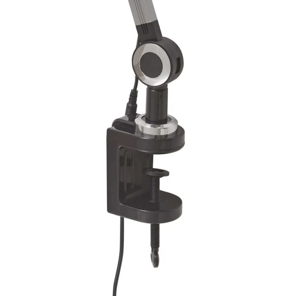 Arbejdsrum/Kontor|Bordlamper ^ Lindby LED-klemlampe Nyxaris, grå, metal, CCT, 52 cm
