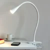 Lindby Arbejdsrum/Kontor|Bordlamper > LED-klemmelampe Baris, hvid, højde 44 cm, 3000K