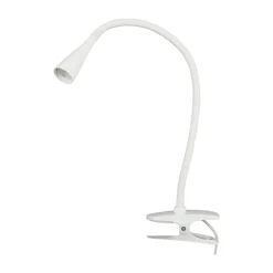 Lindby Arbejdsrum/Kontor|Bordlamper > LED-klemmelampe Baris, hvid, højde 44 cm, 3000K